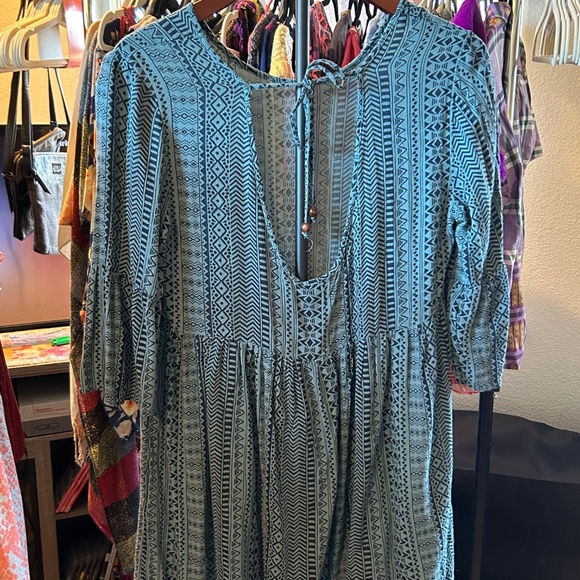 Forever 21 Boho Tribal Babydoll Tunic Dress | Size Large - Picture 3 of 6